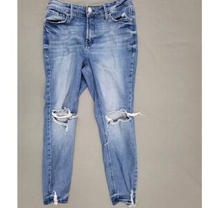 Old Navy Rockstar Super Skinny‎ High Rise Distressed Blue Jeans Womens 6 1166